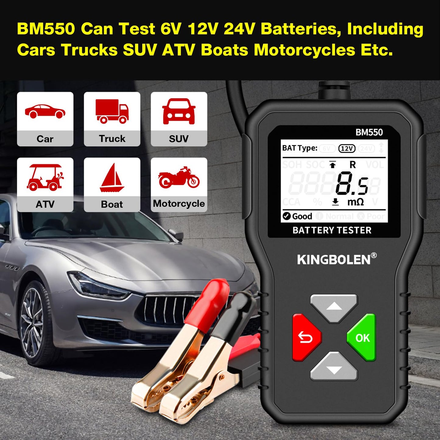 Kit Diagnostic Batterie 12V – Multimètre Digital + Testeur de Batterie Professionnel