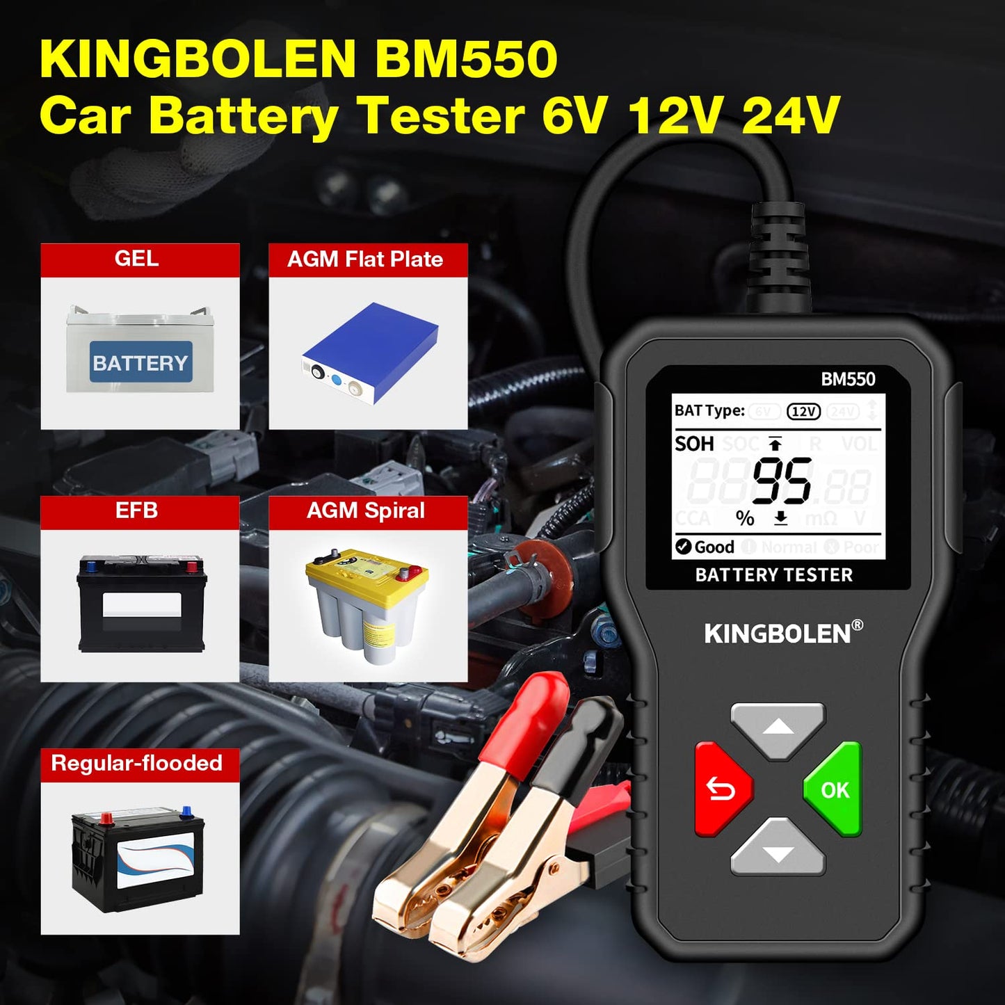 Kit Diagnostic Batterie 12V – Multimètre Digital + Testeur de Batterie Professionnel