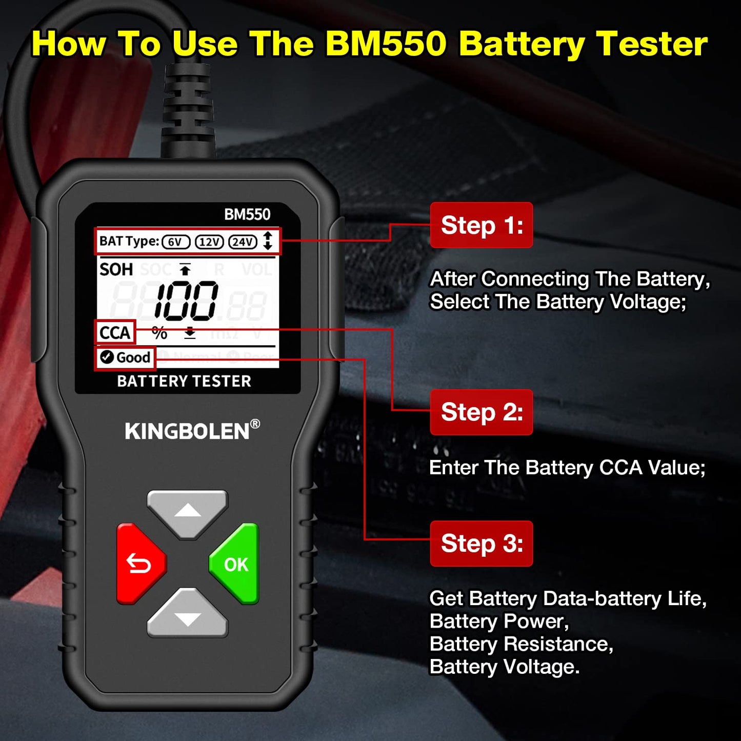 Kit Diagnostic Batterie 12V – Multimètre Digital + Testeur de Batterie Professionnel