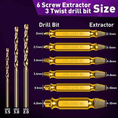 Kit Extracteur de Vis Cassées + Clé à Filtre à Huile Réglable PRO