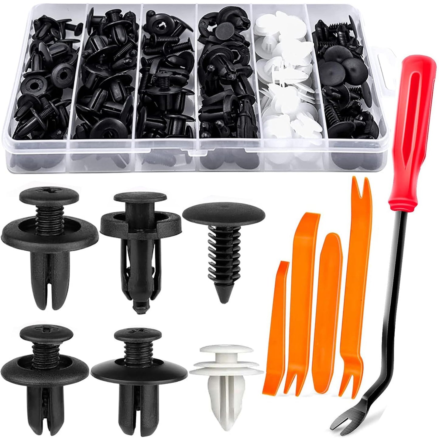 Kit complets habitacle intérieur et extérieur rivets et attaches universel 100 rivets | 50 attaches