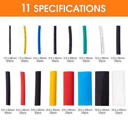 Kit Gaines Thermorétractables 580 PCS + Pince à Sertir | Kit Électricité Auto