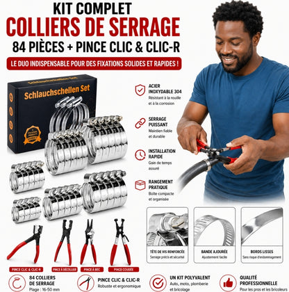 Kit Professionnel Colliers de Serrage & Pinces Automobile