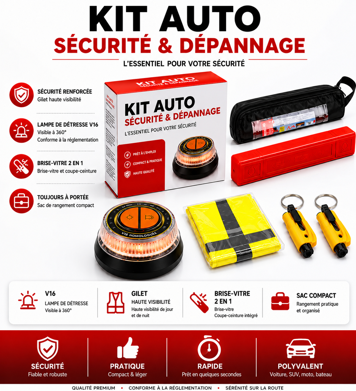 Kit Auto Sécurité et Dépannage – L’essentiel pour votre sécurité sur la route