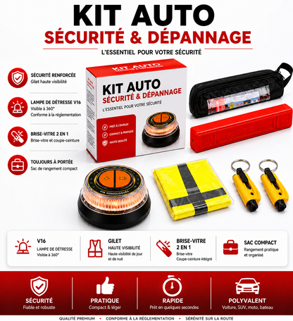 Kit Auto Sécurité et Dépannage – L’essentiel pour votre sécurité sur la route